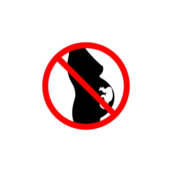 Prohibiční Znamení Těhotné Ženy Neměly Obrázek Vektorová Silueta Těhotné Ženy — Stockový vektor