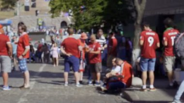 Kiev, Ukrayna, 26 Mayıs 2018 - kalabalık fotball fanlar - Şampiyonlar Ligi