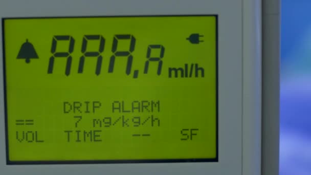 Screen of drip alarm — Stock Video