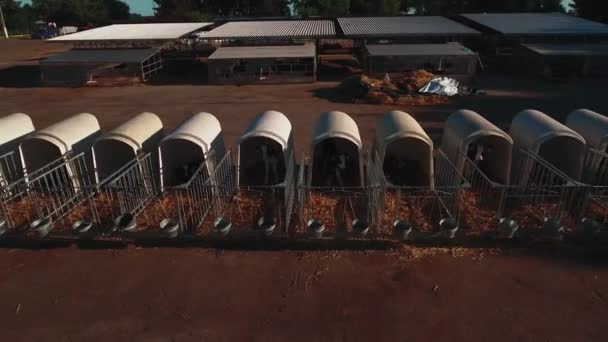 Shooting a barn from above — Stock Video