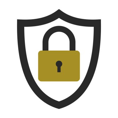 Simge güvenlik sistemi, bilgi veri koruma gizlilik, kapalı kilit, kişisel verileri koruma kavramı ile vektör kalkan