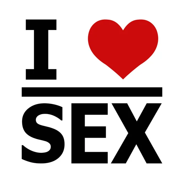 Kocham seks, nadruk na odzieży koszula Bluza, kocham seks z sercem dla tkanina wektor — Wektor stockowy