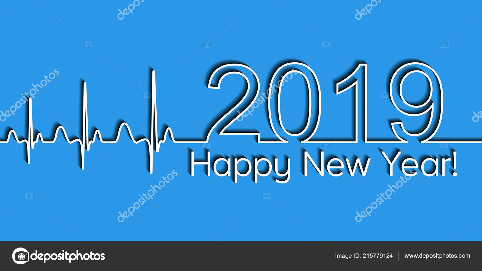 Medical Christmas Banner, 2019 Happy New Year, Vector 2019 