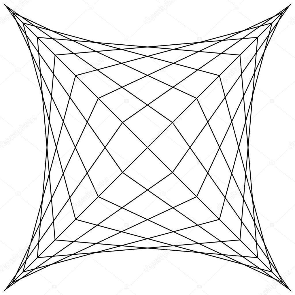 Square spider web, grid trap, vector illustration net trap