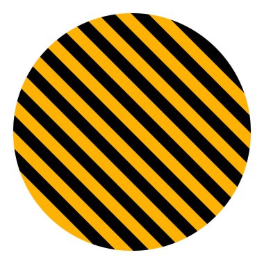 Daire sarı ve siyah diyagonal çizgili, vektör Emanet şerit uyarı, daire uyarmak dikkat inşaat arka plan