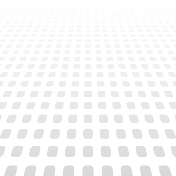 Fond de perspective gradient gris blanc, carrés vectoriels abstraits avec effet demi-ton — Image vectorielle