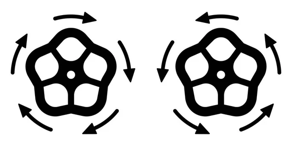 Ikonen för att öppna och stänga kranen, vektor begreppet åtdragning vattenventilen, ikonen spinning, skruva — Stock vektor