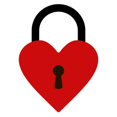 asma kilit, kalp şekli, vektör kalp kilidi