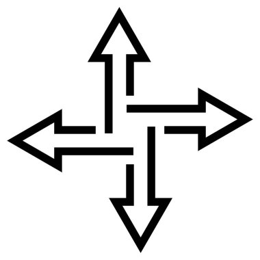 Crossroads oklar, yol, vektör düz yön oku, hızlı bilgi aktarımı kavramı gösterir