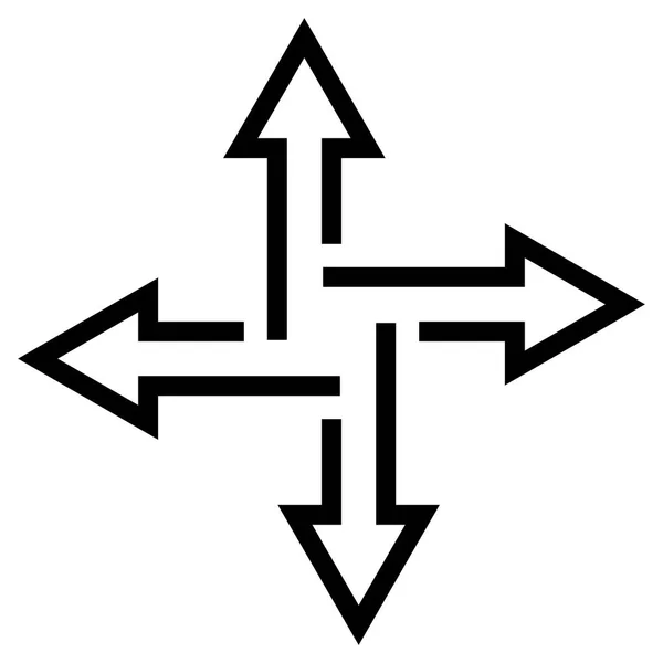 Crossroads frecce indicano percorso, vettore freccia direzione piatta, il concetto di trasferimento rapido delle informazioni — Vettoriale Stock