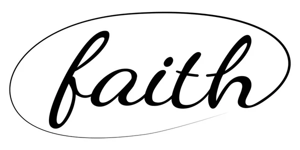 Fe dibujado a mano texto caligráfico vector. Cristianismo Catolicismo cita para el diseño. Signo de tatuaje logotipo símbolo — Vector de stock