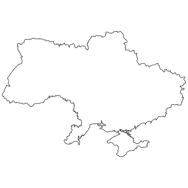 Esquema país del estado de Ucrania, vector de la frontera esbozo del estado de Ucrania — Vector de stock