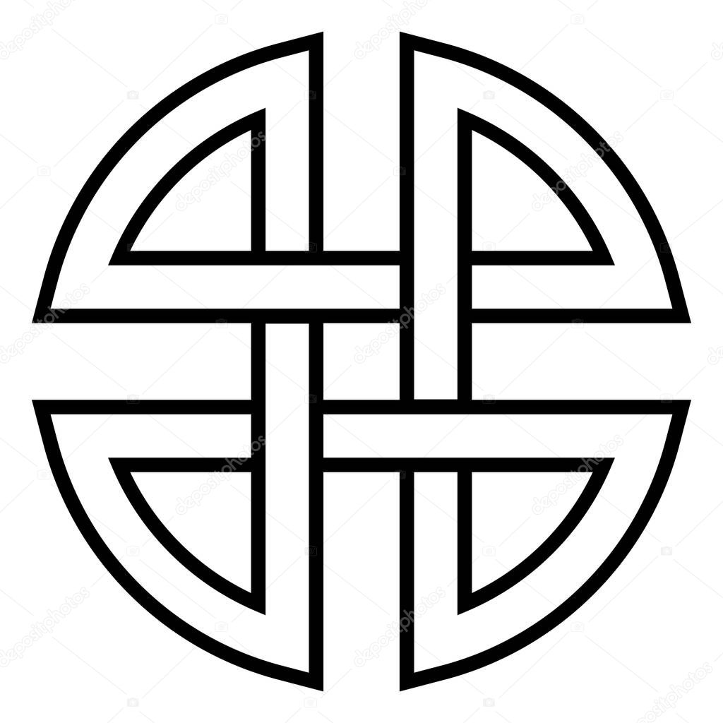 Chinese Japanese symbol, vector ancient sign protection and the infinity shield protects from dark magic