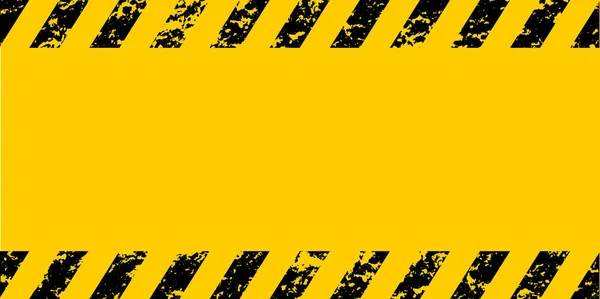 Marco de advertencia grunge amarillo negro diagonal rayas, vector grunge textura advierten precaución, construcción, fondo de seguridad — Vector de stock
