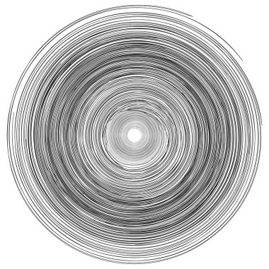 Eş merkezli halkalardan daireler soyut tek renkli öğesi, girdap girdap vektör desen
