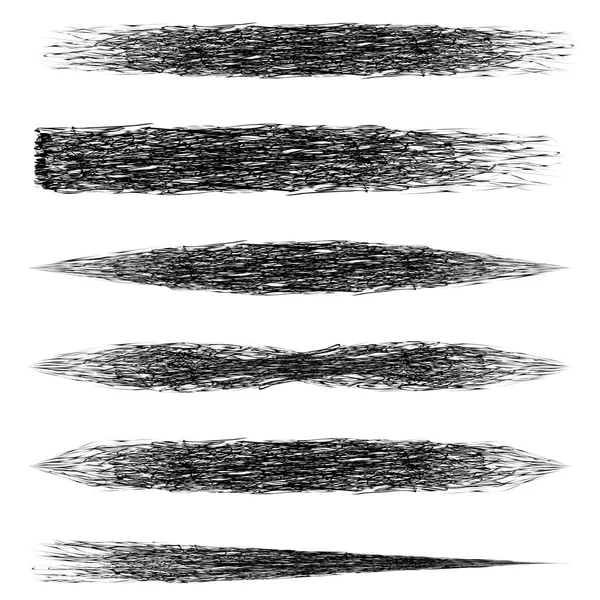 Conjunto de rímel de escova, pinceladas de maquiagem vetorial com modelo de pinceladas de rímel para maquiagem —  Vetores de Stock