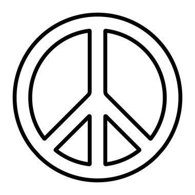 Pasifik Uluslararası Barış sembolü vektör Pasifik silahsızlanma işareti, savaş karşıtı hareket, kontur simgesini