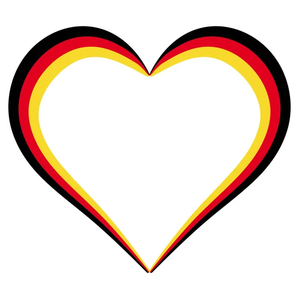 Bandera de Alemania en forma de corazón, vector I love Germany, boline calligraphy of the heart color flag — Vector de stock