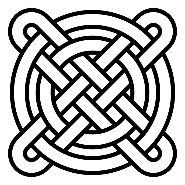 Modello celtico nazionale intrecciati cerchi e croce, tessitura modello vettoriale cinese, il simbolo di felicità, ricchezza e buona fortuna — Vettoriale Stock