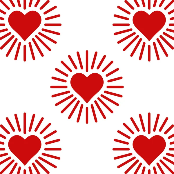 Set-Symbole leuchtendes Herz, Herz mit Strahlen der Liebe, Vektor-Symbol Zeichen der Liebe und Fürsorge für andere, das Konzept der Freude und freundschaftliche Beziehungen — Stockvektor