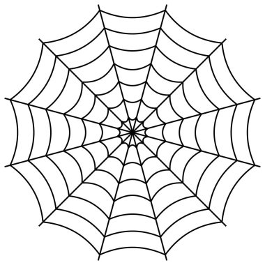 Yuvarlak Örümcek Web, karışıklık bir örümcek ağı vektör sembolü işareti ve tuzak bir ağ