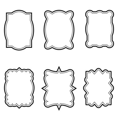 Vintage etiket çerçeveleri, fotoğraf veya metin için vektör retro etiket çerçeveleri ayarlama