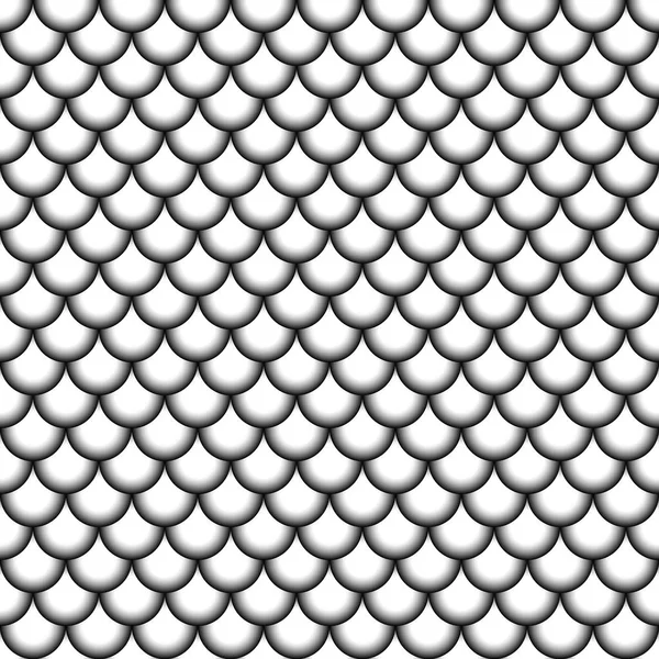 Patrón sin costura peces escamas estilo asiático vector fondo círculos sin costura con degradado blanco y negro, escamas de peces — Archivo Imágenes Vectoriales