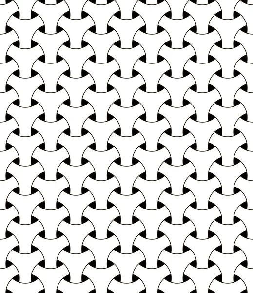 Malha geométrica sem costura padrão vetor ilusão malha triangular rede círculos preto e branco com efeito volumétrico — Vetor de Stock