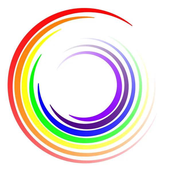 Swirl kleuren LGBT Rainbow, Vector Swirl wervelende stralen van kleuren van de regenboog logo sjabloon — Stockvector