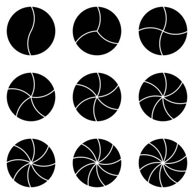 Veri görselleştirmesi için yuvarlak logo şablon ikonları bilgi grafikleri, karmaşık bilgi gösterimi için vektör kümesi sektörü