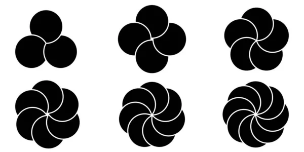 Définir des éléments infographiques ronds, des segments de pétales de fleurs vectorielles d'un modèle de cercle pour la visualisation de données d'information complexes — Image vectorielle