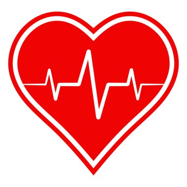 ikon sağlık işareti, kalp atışı, vektör işareti sağlıklı yaşam tarzı ve hastalıklardan kurtulma sembolü
