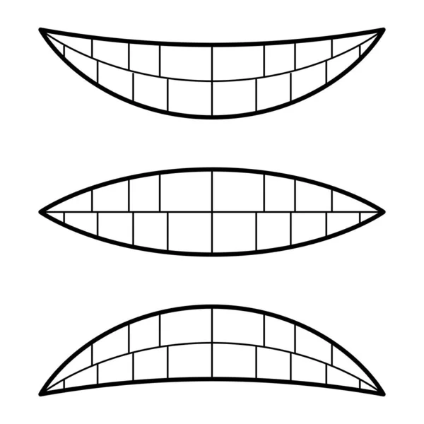 アイコン感情笑顔幸福と悲しみ怒り感情のベクトル記号唇歯感情的な表情 — ストックベクタ