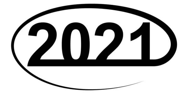 2021 Boldog új évet szöveg logó design, vektor kalligráfiai betű 2021 új év — Stock Vector