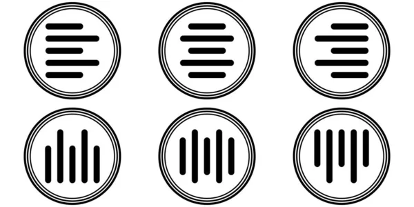 Ställ ikoner horisontell och vertikal inriktning, linje-center, vektor tecken symbol Anpassa mittentext, stycke, typografi, inriktning — Stock vektor