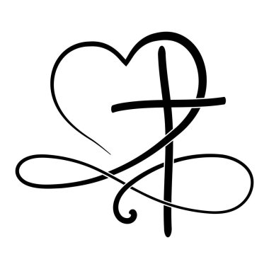 Kalın kalp sonsuzluk sembolü, manevi aşk imanı sonsuz tasarım