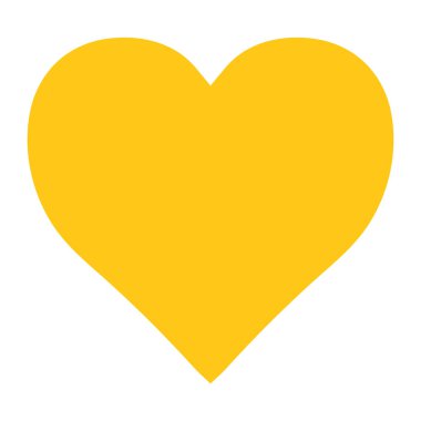 Parlak sarı kalp şekli aşkı, mutluluğu, duyguları olumlu duyguyu temsil eder.