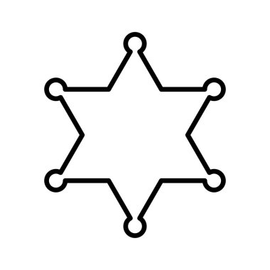 Şerif rozeti simgesi dairesel düğümlü altı köşeli yıldız.