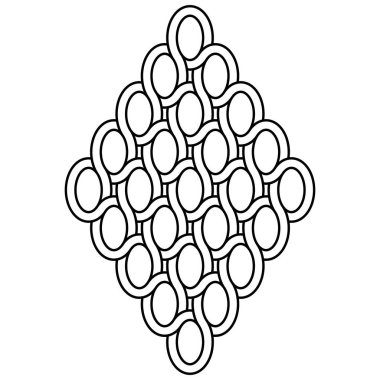 Chain mail Interlocking linked oval diamond pattern geometric weave