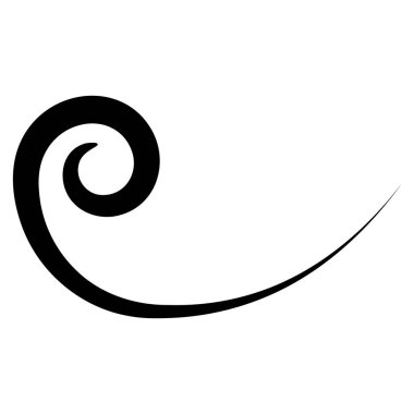 Zarif siyah girdap eğrisi, soyut dekoratif spiral gelişimi