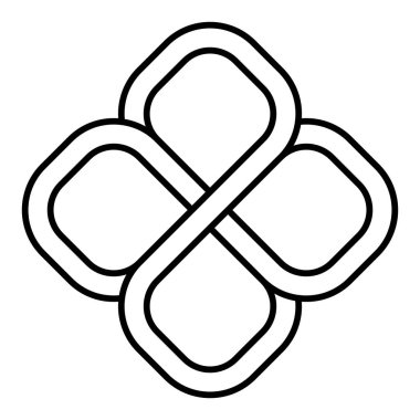 Simetrik geometrik düğüm, sonsuz döngü ve elmas şekilli.