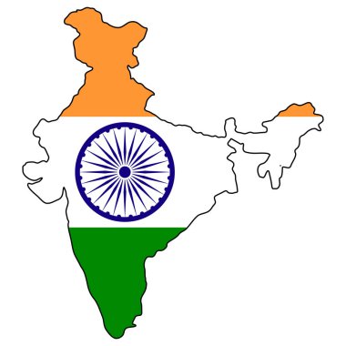 Bayrak, Ulusal Sembol, Vatanseverlik ve Coğrafya ile Hindistan Haritası