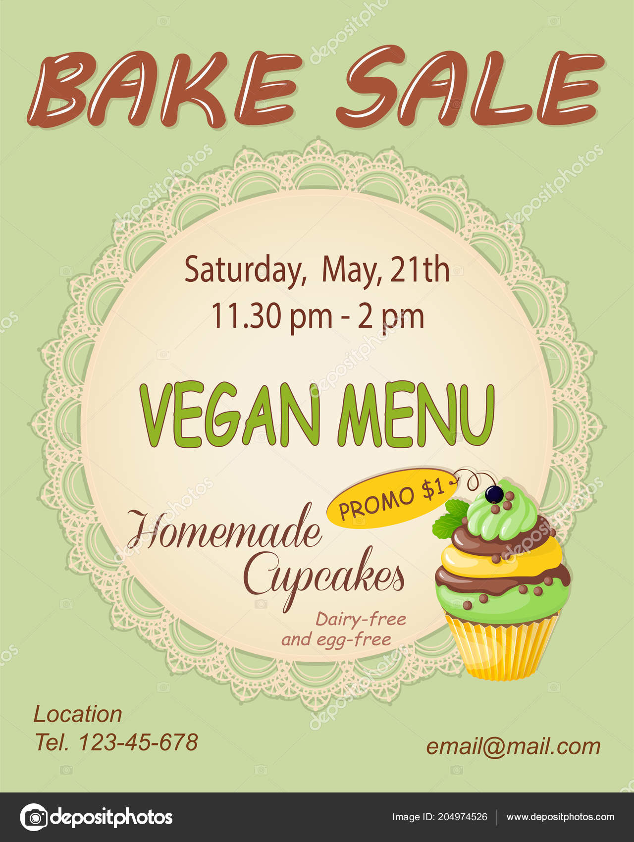 Vektorgrafiken Bake sale flyer Vektorbilder Bake sale flyer Intended For Bake Sale Flyer Free Template