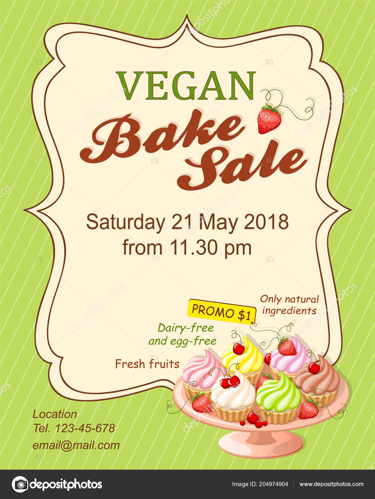boutique flyer template colorful flyer template vegan bake cake sale poster template