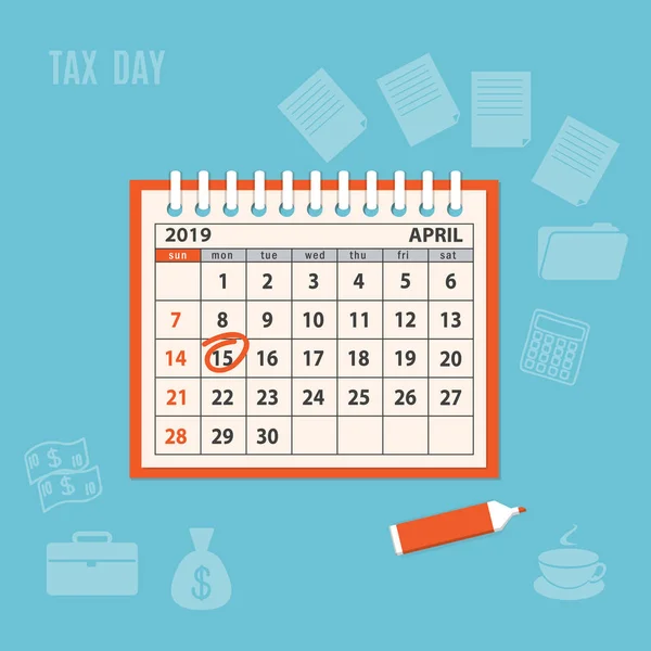 Пласка Сучасна Бізнес Концепція Податкового Дня Часу Платежів Податкового Часу — стоковий вектор