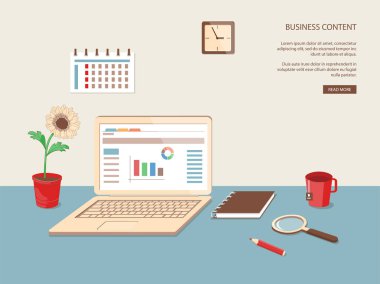 İş işyeri, ev online eğitim, e-öğrenme, iş eğitim, eğitim, webinar izometrik dizüstü bilgisayar ile düz modern tasarım konsepti. 3D çizim. EPS 10