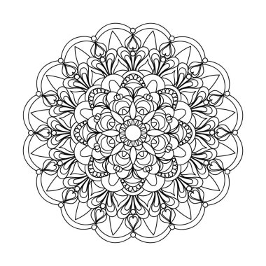 Mandala el ile Arapça, Hint, Türk, pakistan motifleri öğeleri çizilmiş. Anti-stres terapisi, boyama kitapları yetişkin için görüntü, dövme, yemekleri ve ileti örneği, duvar sanat ve duvar süslemeleri. EPS 1