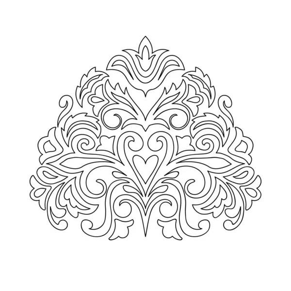 Monochromatyczne Adamaszek Blazon z symbolem serca — Zdjęcie stockowe