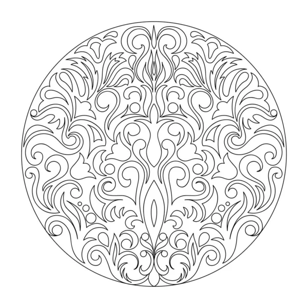 Composición de damasco dentro del círculo — Archivo Imágenes Vectoriales