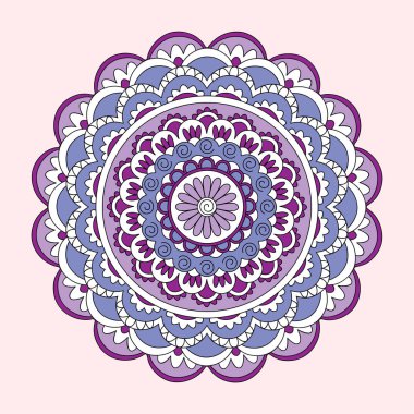 Pembe arka planda renkli mandala